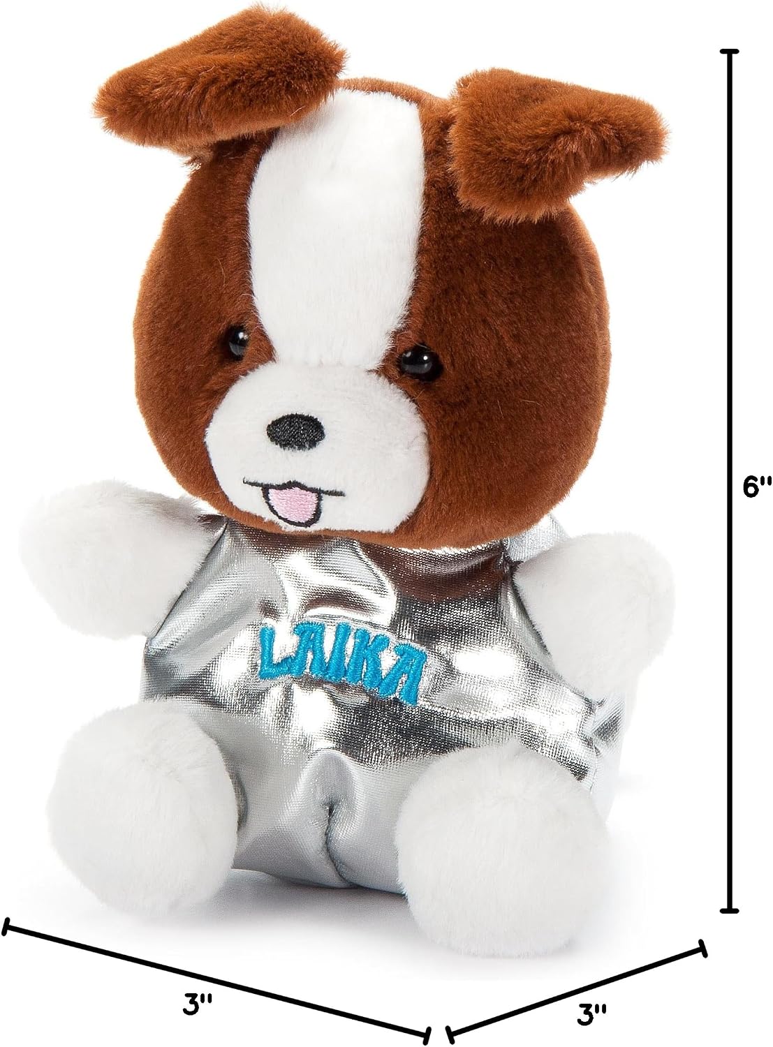 The Petting Zoo Laika Space Dog Stuffed Animal Plushie, Gifts for Kids, Nuggetz Animals, Space Dog Plush Toy, 6 inches