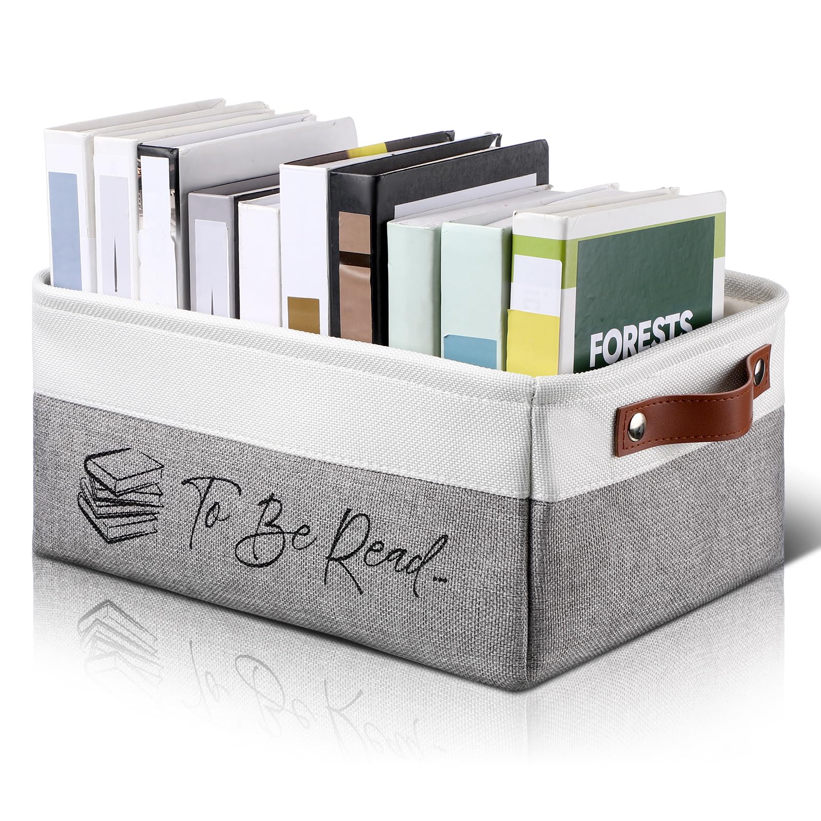 Panier de rangement TBR blanc Marsui pour livres et accessoires de lecture