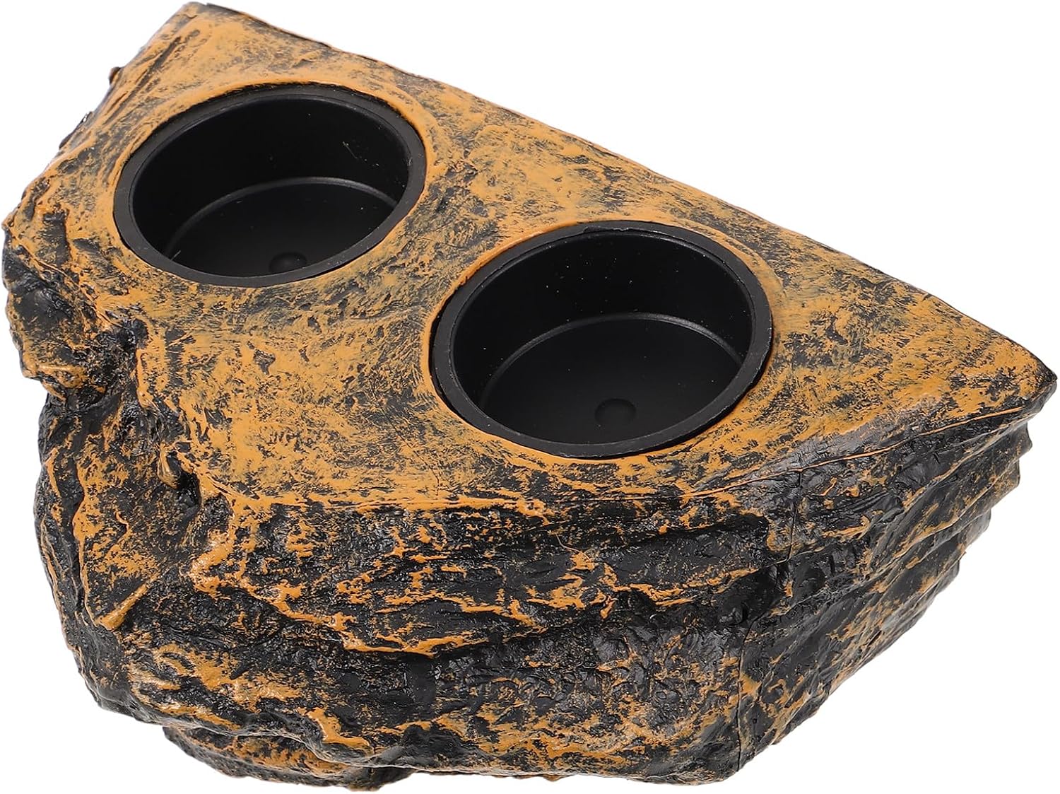Bearded Dragon Food Bowl and Water Feeder, Double Compartment Reptile Feeding Dish for Tortoise Snake, Corner Terrarium Bowl for Lizards and Amphibians