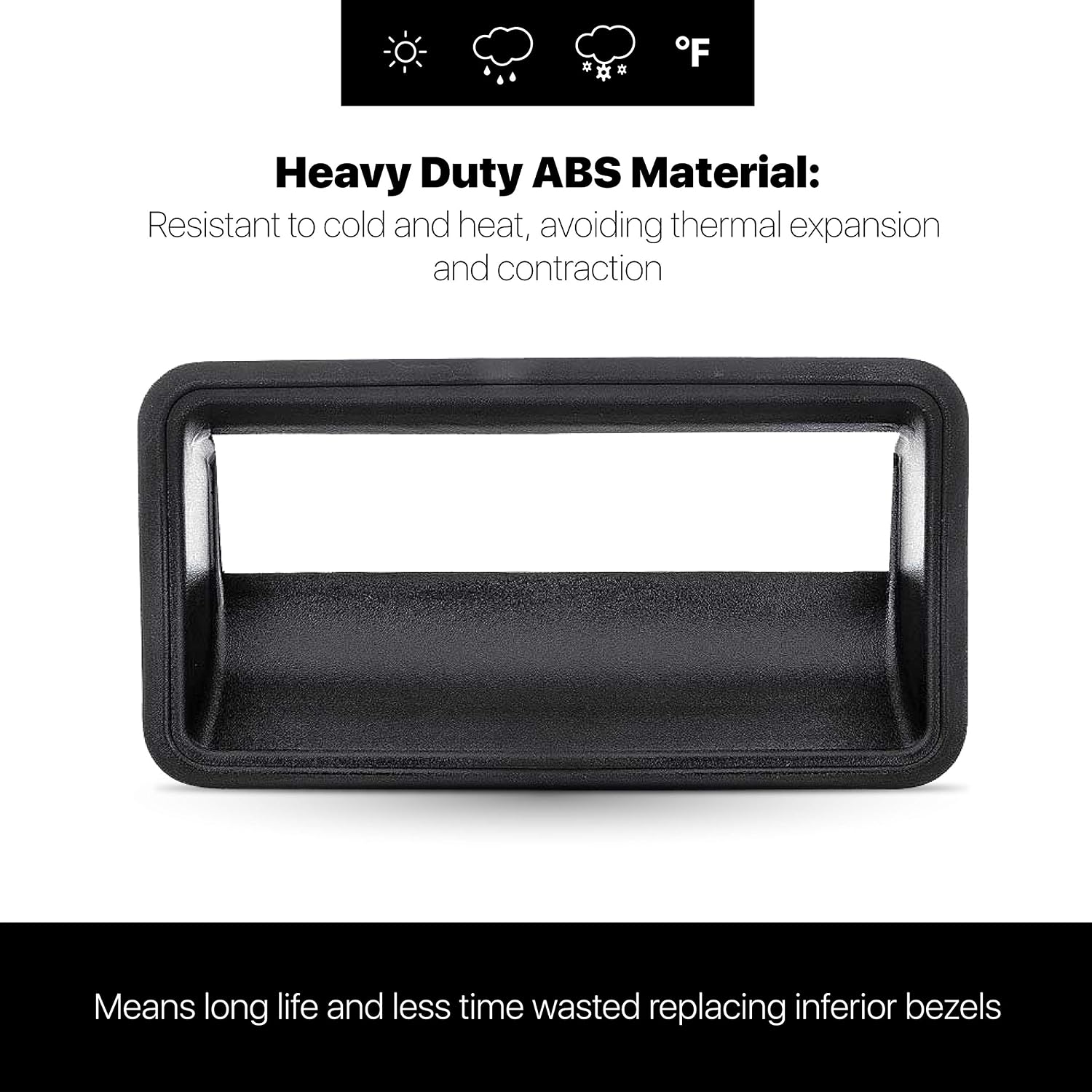 T1A Black Exterior Tailgate Bezel Replacement for 1988-2000 Chevrolet C and K 1500, 2500, 3500 Pickup Truck 15991786