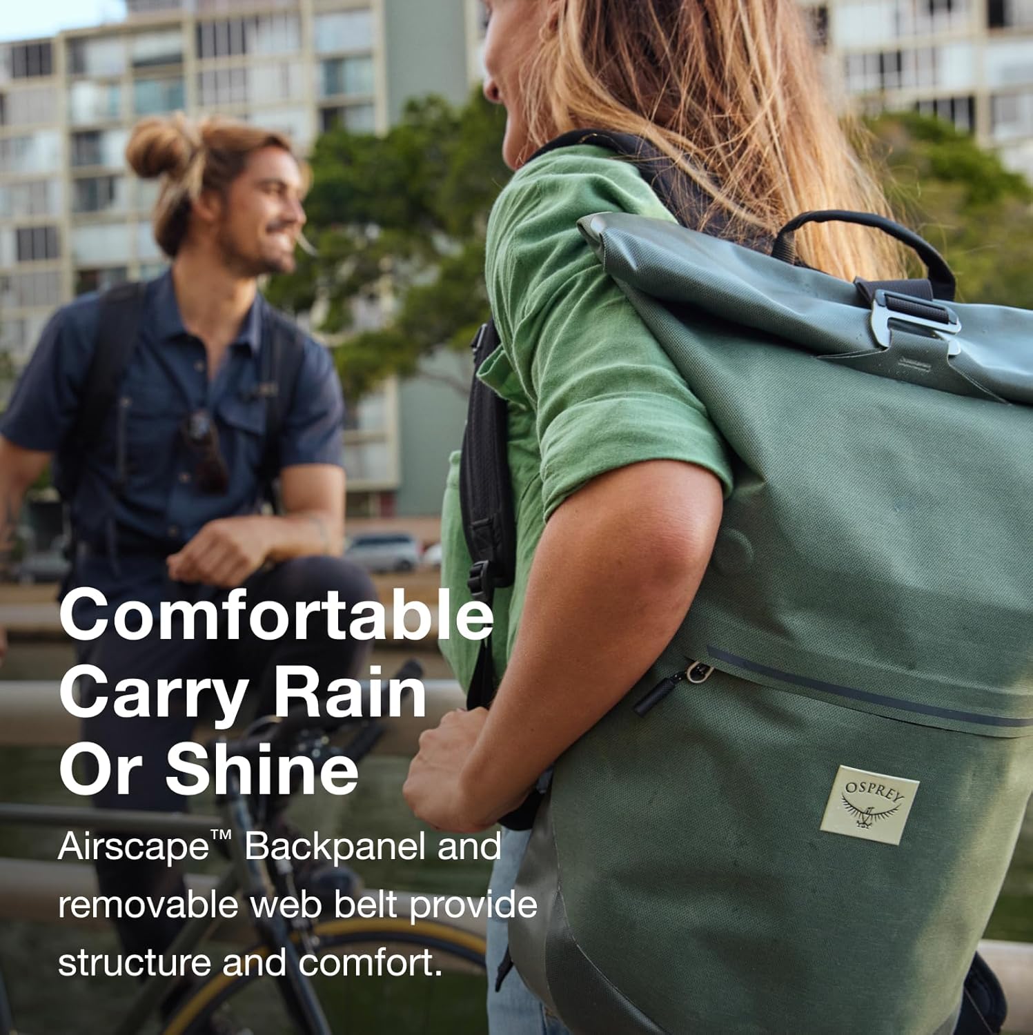 Osprey Arcane Roll Top 18L Waterproof Laptop Backpack, Pine Leaf Green