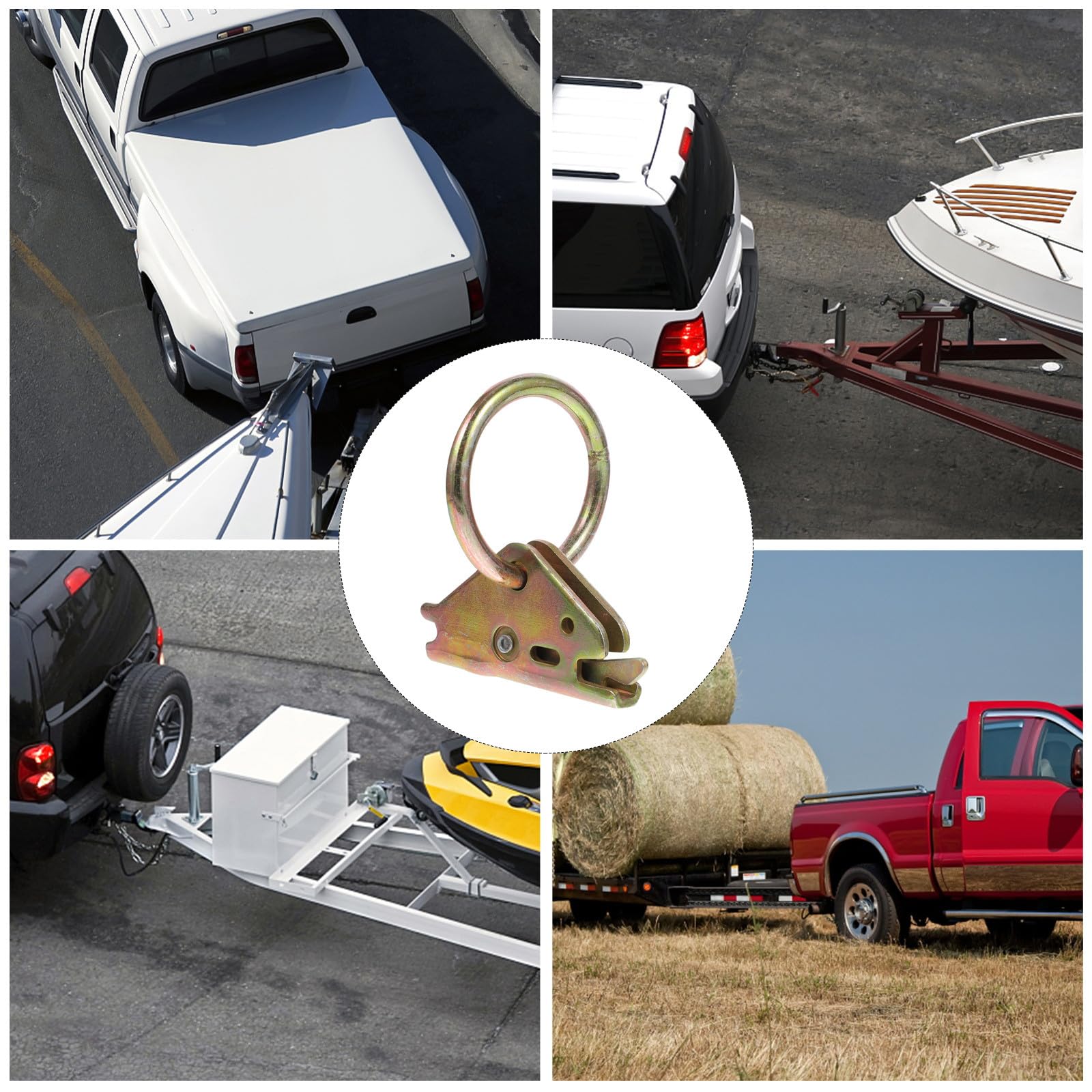 Yardwe 10 Stück Zurrösen aus Stahl für E-track Zubehör Robust und Einfach zu Bedienen für Nutzanhänger und Lkw Zurrsysteme