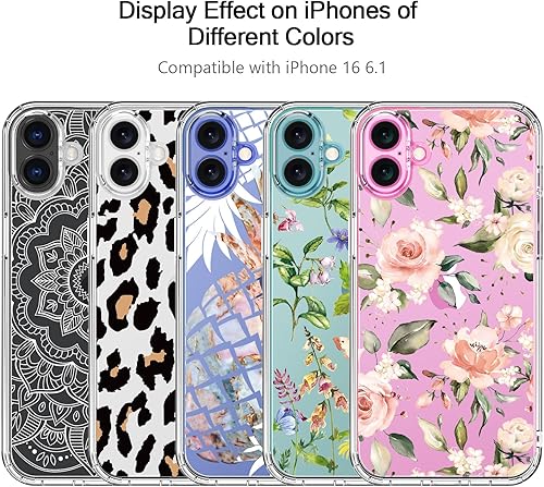 Miniatura 5 de bicol Funda compatible con iPhone 15 Plus, funda transparente con diseños de moda para niñas y mujeres, ajuste delgado, a prueba de golpes, funda