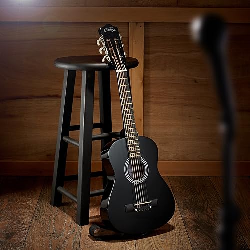 Miniatura 4 de Ashthorpe - Paquete de guitarra acústica para principiantes de 30 pulgadas (negro), kit básico de inicio con bolsa de concierto, cuerdas, correa,