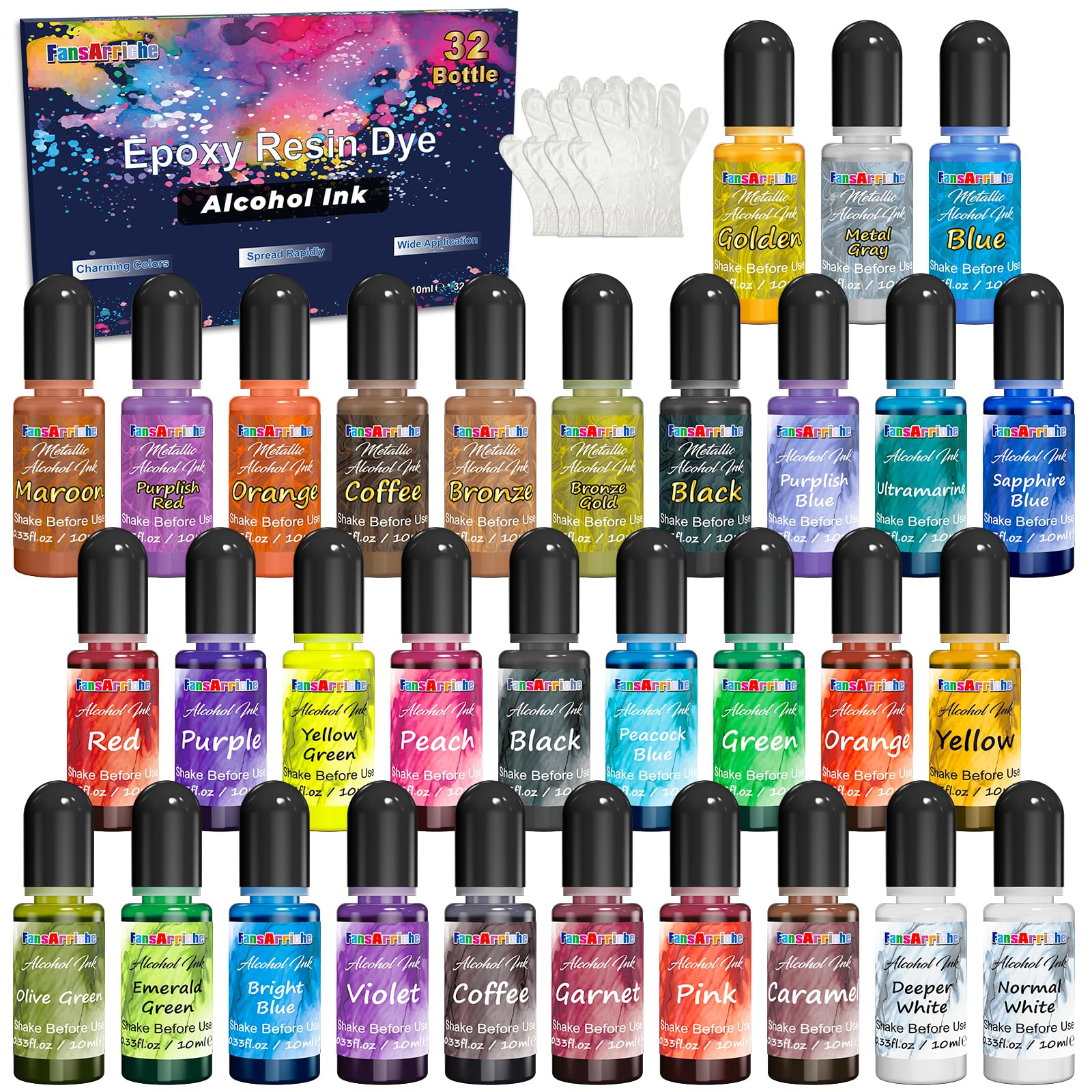 FansArriche Alcohol Ink Set