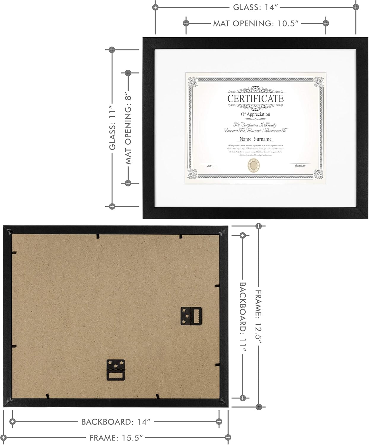 8.5 x 11 Frame 8.5x11 Picture Frame Award Frame Degree Frames 14x11