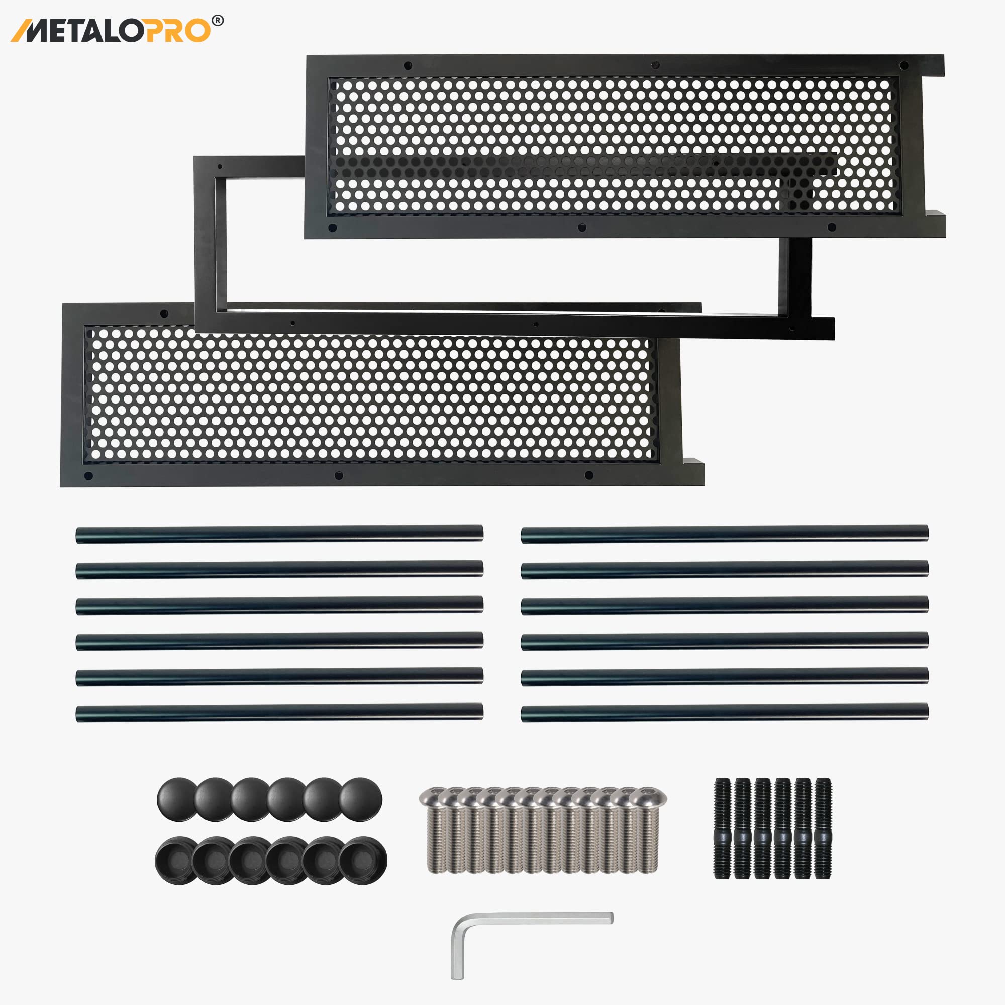 Scaffale per casse di bevande 105x32x85 cm per 6 casse Scaffale a 2 ripiani in metallo nero 4 pezzi | Leroy Merlin