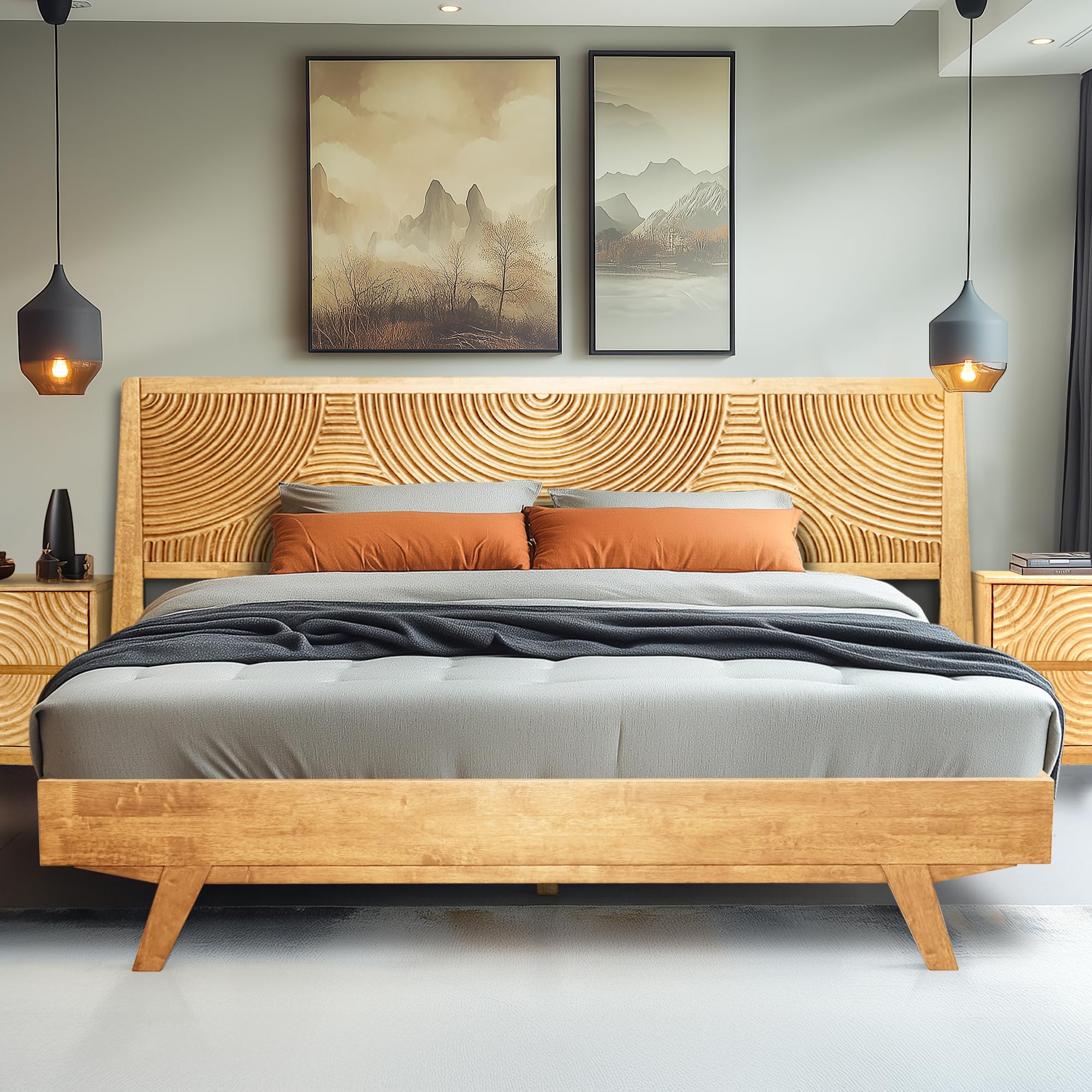 Amazon.com: ACACIA Harmony Queen Platform Bed Frame – Solid Rubber