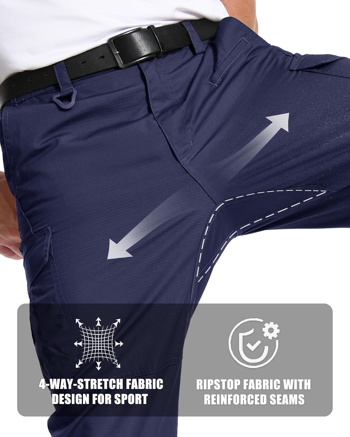 MAGCOMSEN Men's Tactical Pants 9 Pockets Ripstop, Water Repellent, Cargo Pants for Work, Hiking, Hunting(No Belt) - Image 4