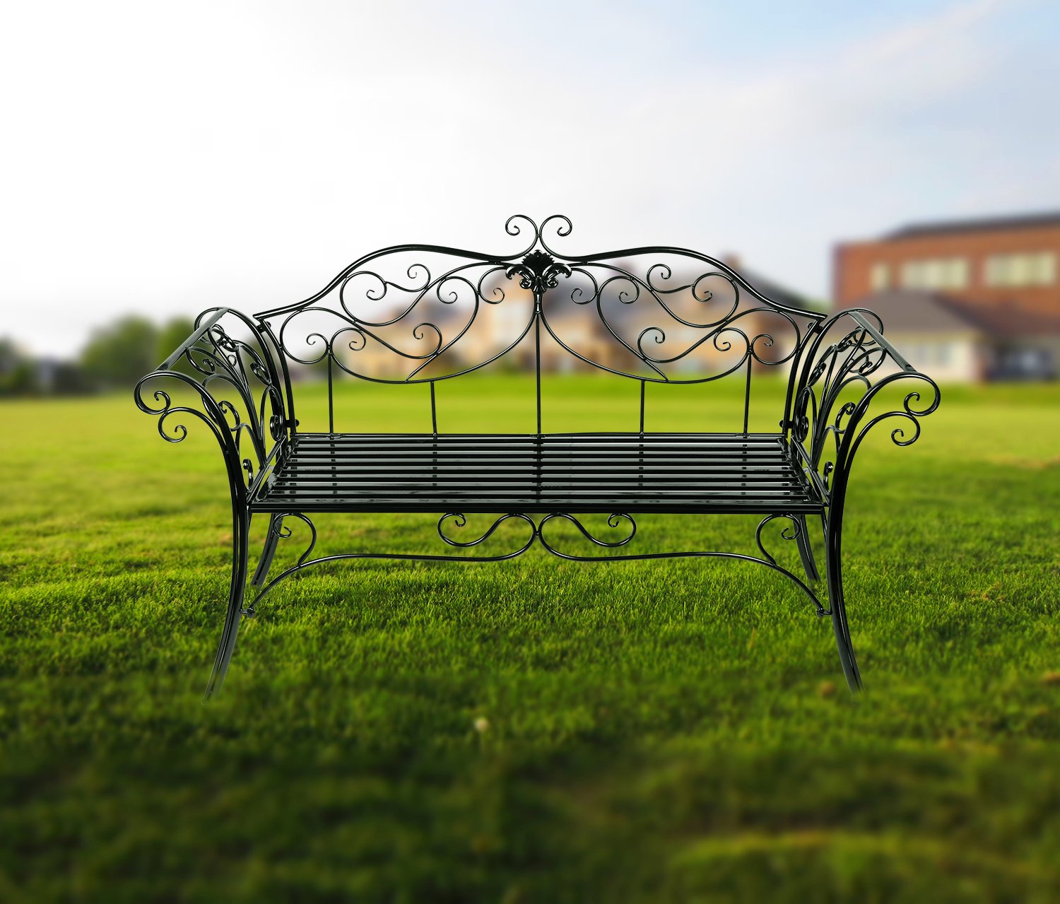 Banc Jardin Banquette en Fer forgé 133 * 49 * 90cm