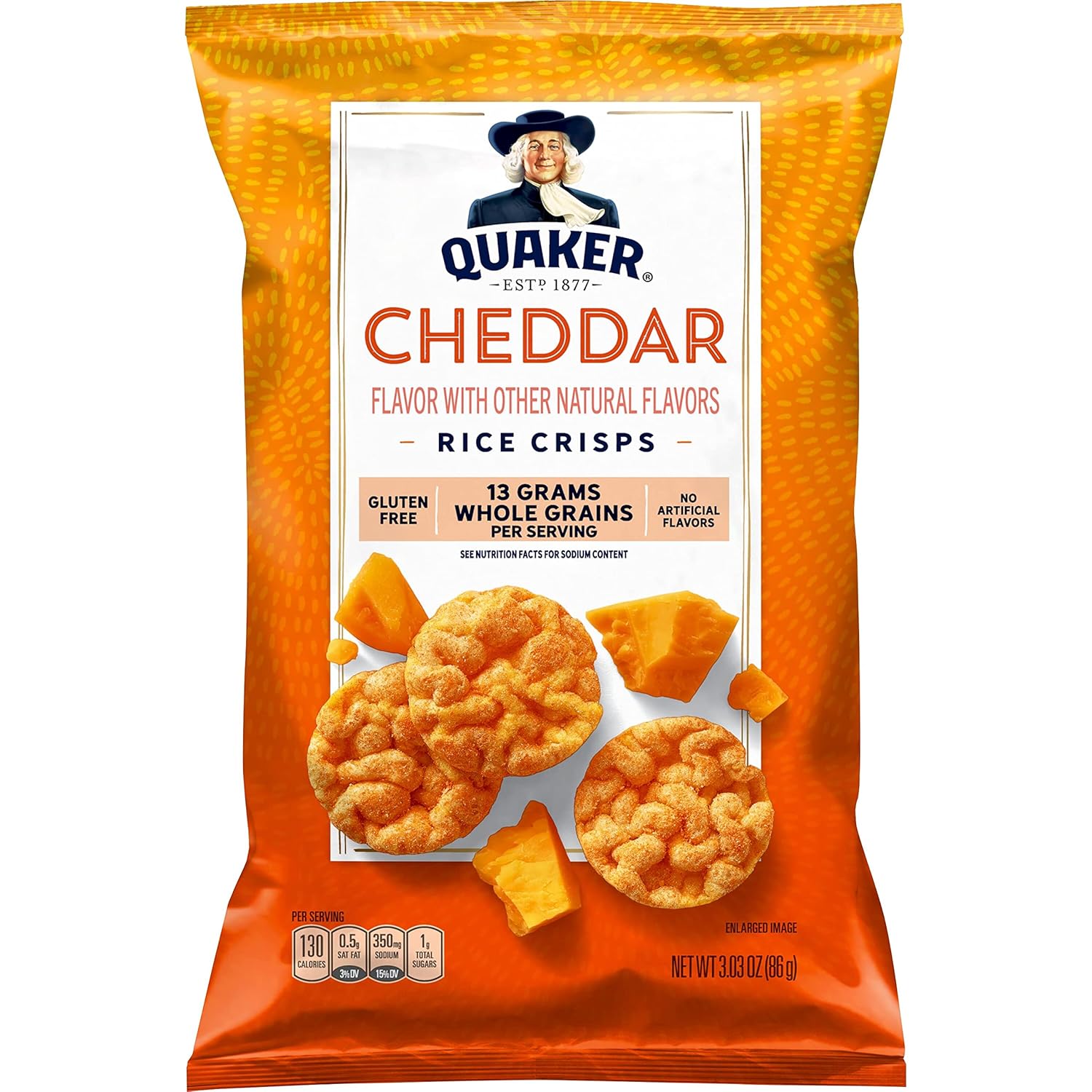 Quaker Rice Crisps, Sour Cream & Onion, 3.03 oz Bags, 12 Count (Packaging May Vary)