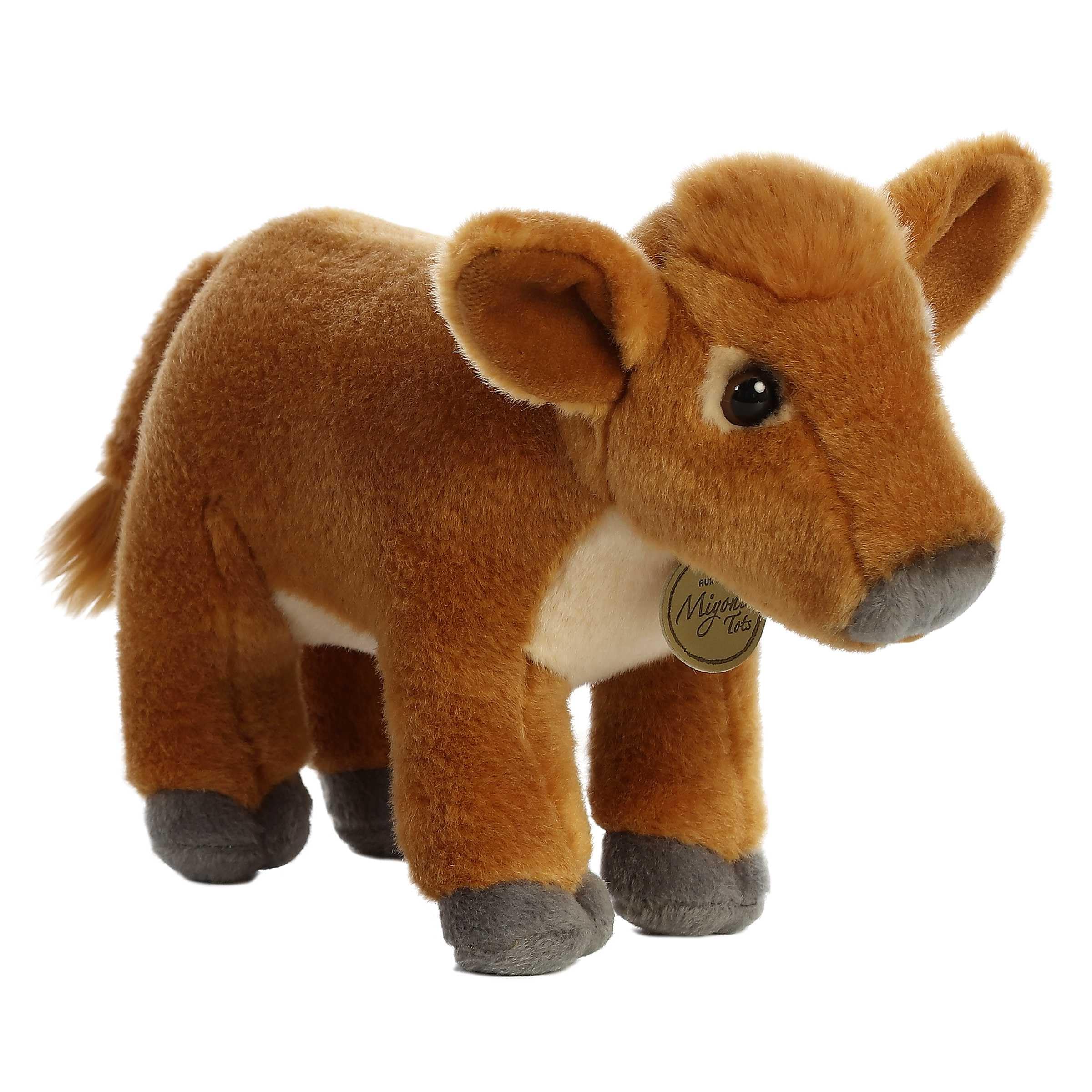 Aurora® Adorable Miyoni® Tots Jersey Calf Stuffed Animal - Lifelike Details Make a Cherished Companion - Perfect for Decorating Bedrooms or Classrooms - Brown 9.5 Inches