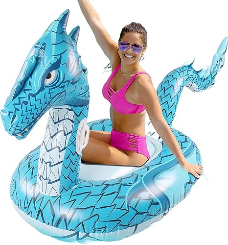 Monsoon [Dragon] Flotador inflable para piscina para adultos, flotador grande con asas