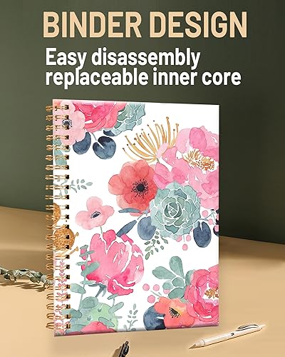 Miniatura 2 de Cuaderno de espiral para mujer, lindos cuadernos A5 con rayas universitarias de 6 x 8.4 pulgadas, 120 páginas rayadas con papel grueso de alta