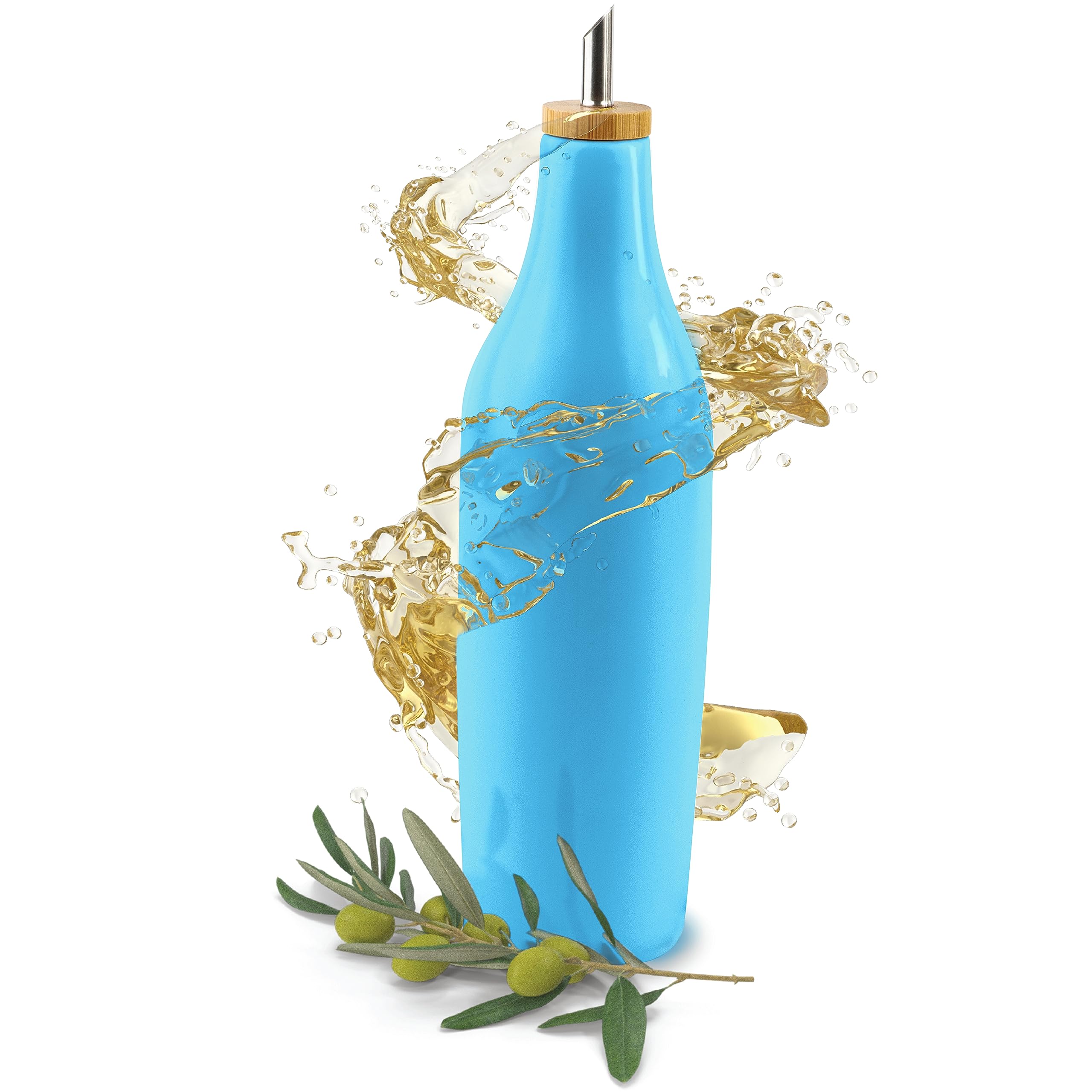 Amazon.com: kitchentoolz 橄欖油石器分配瓶,陶瓷16 盎司(約453.6 毫升 