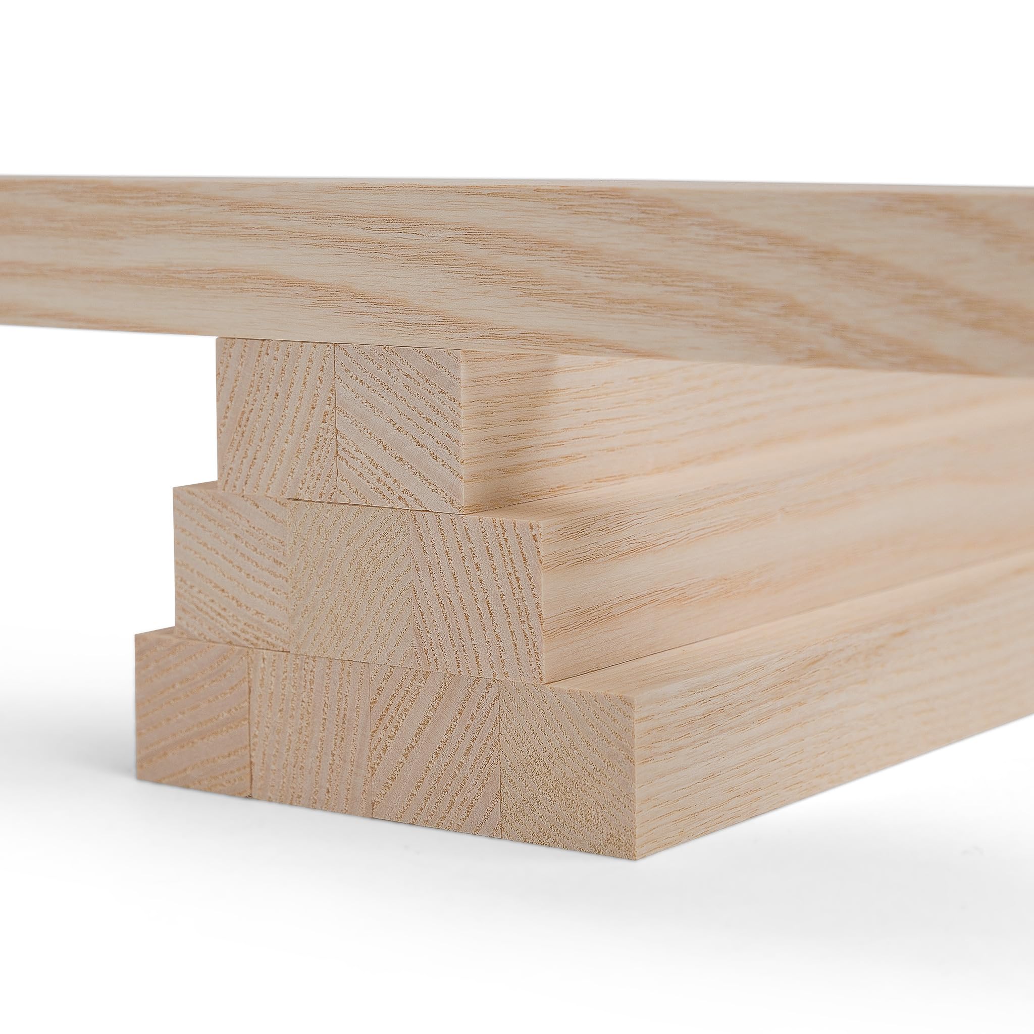 10er‑Set Holzleisten Esche gehobelt 40 × 40 × 500 mm – Massivholzleisten naturbelassen & verleimfertig – für Möbelbau, Innenausbau & DIY‑Projekte