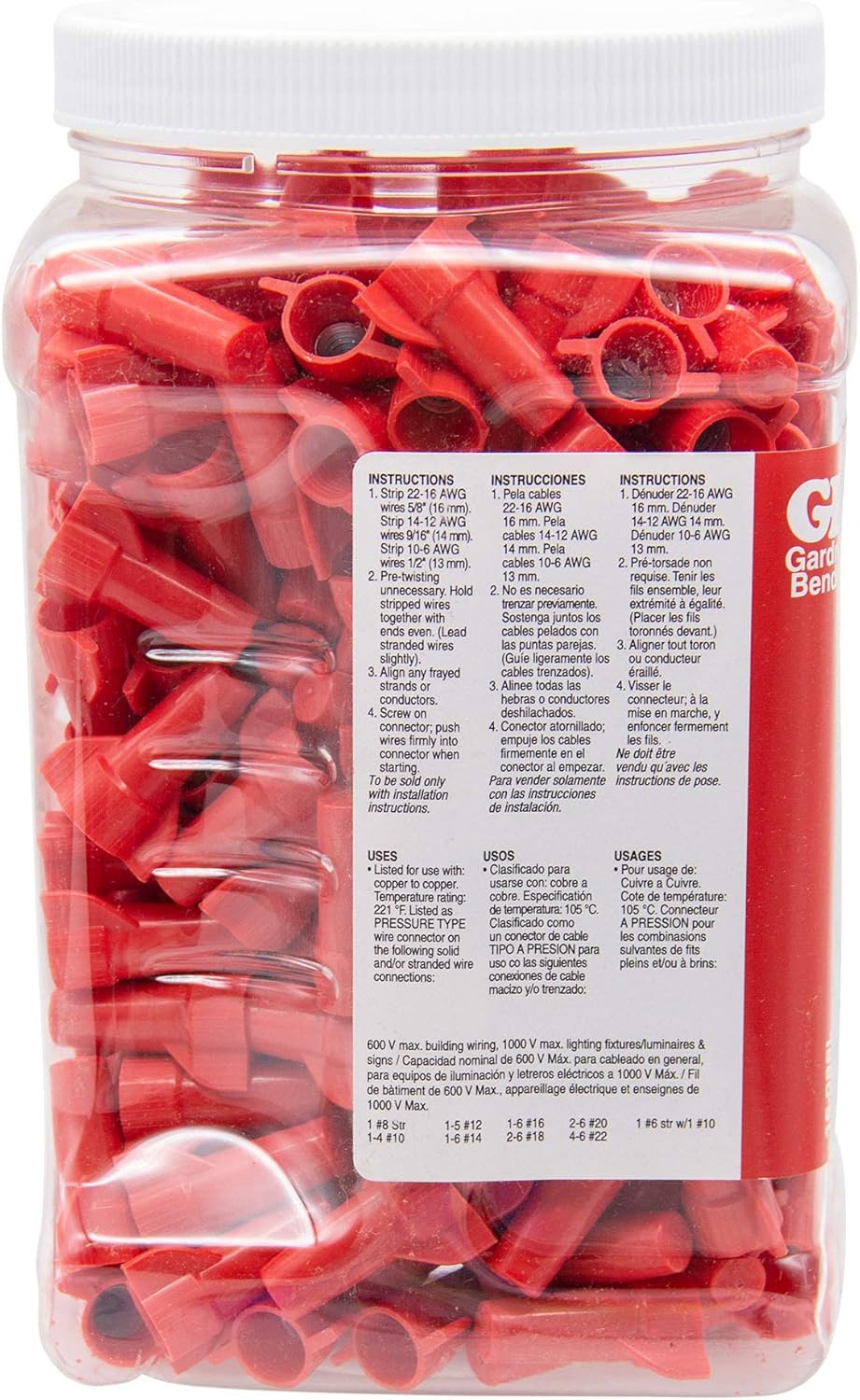 Gardner Bender 16-086L WingGard Twist On Wire Connector 325-Pk