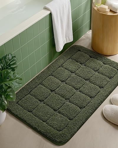 Miniatura 21 de Color&Geometry Tapete de baño beige de 24 x 36 pulgadas, ultra absorbente, antideslizante, tapete de ducha de felpilla suave para bañera y ducha,