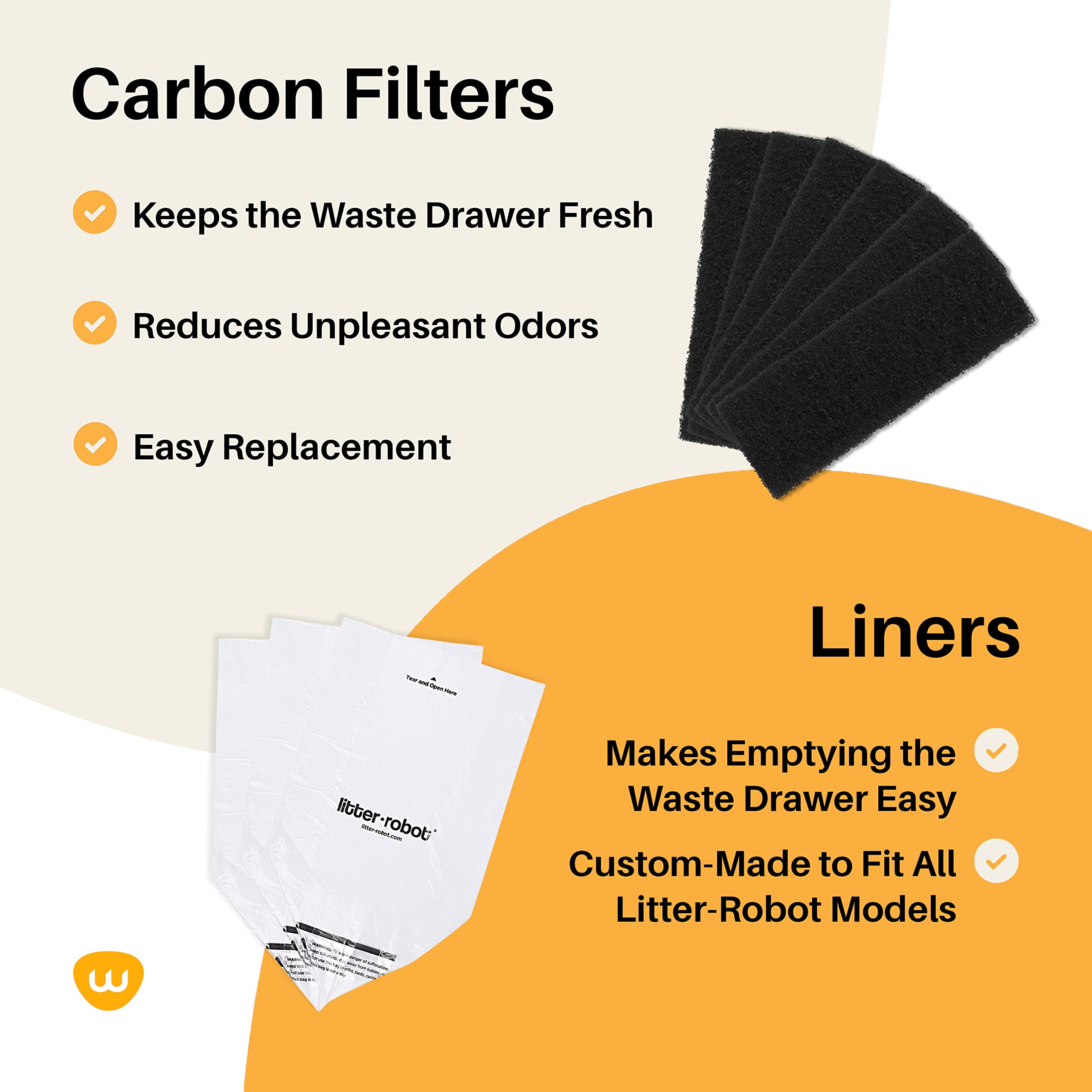 Buy LitterRobot 3 Core Bundle by Whisker (Beige) SelfCleaning Cat Litter Box, Includes