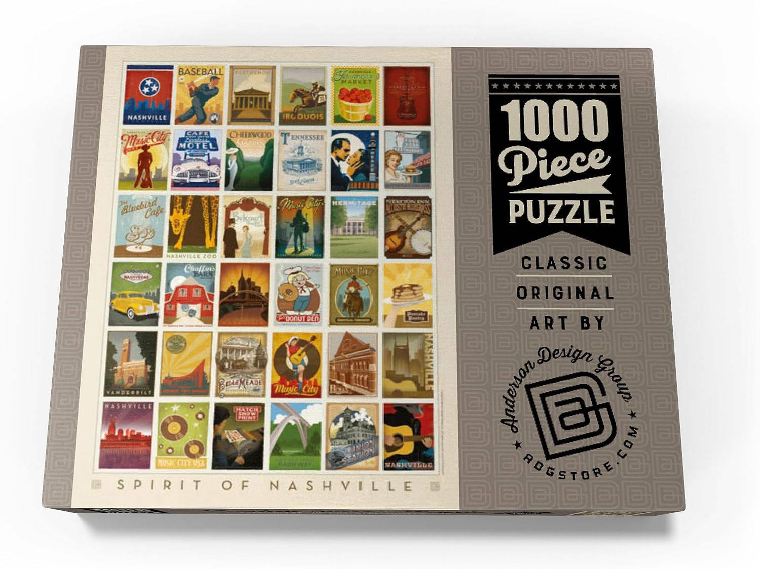 MyPuzzle Spirit of Nashville, Collector's Print, Vintage Poster - Premium 1000 Piece Jigsaw Puzzle for Adults
