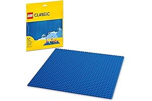 Spacious LEGO® Blue Baseplate for Creative Brick Building, 12x12 Inches (11025)
