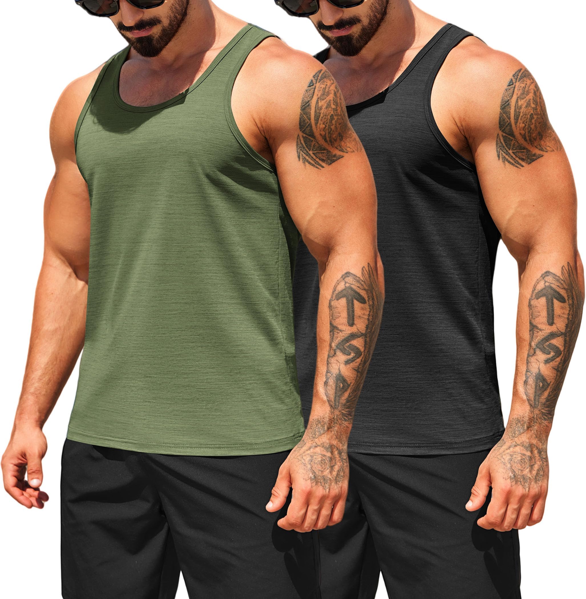 Men's Workout Tank Tops Pack Dry Fit Sleeveless Running Shirts Gym Muscle Bodybuilding T Shirts