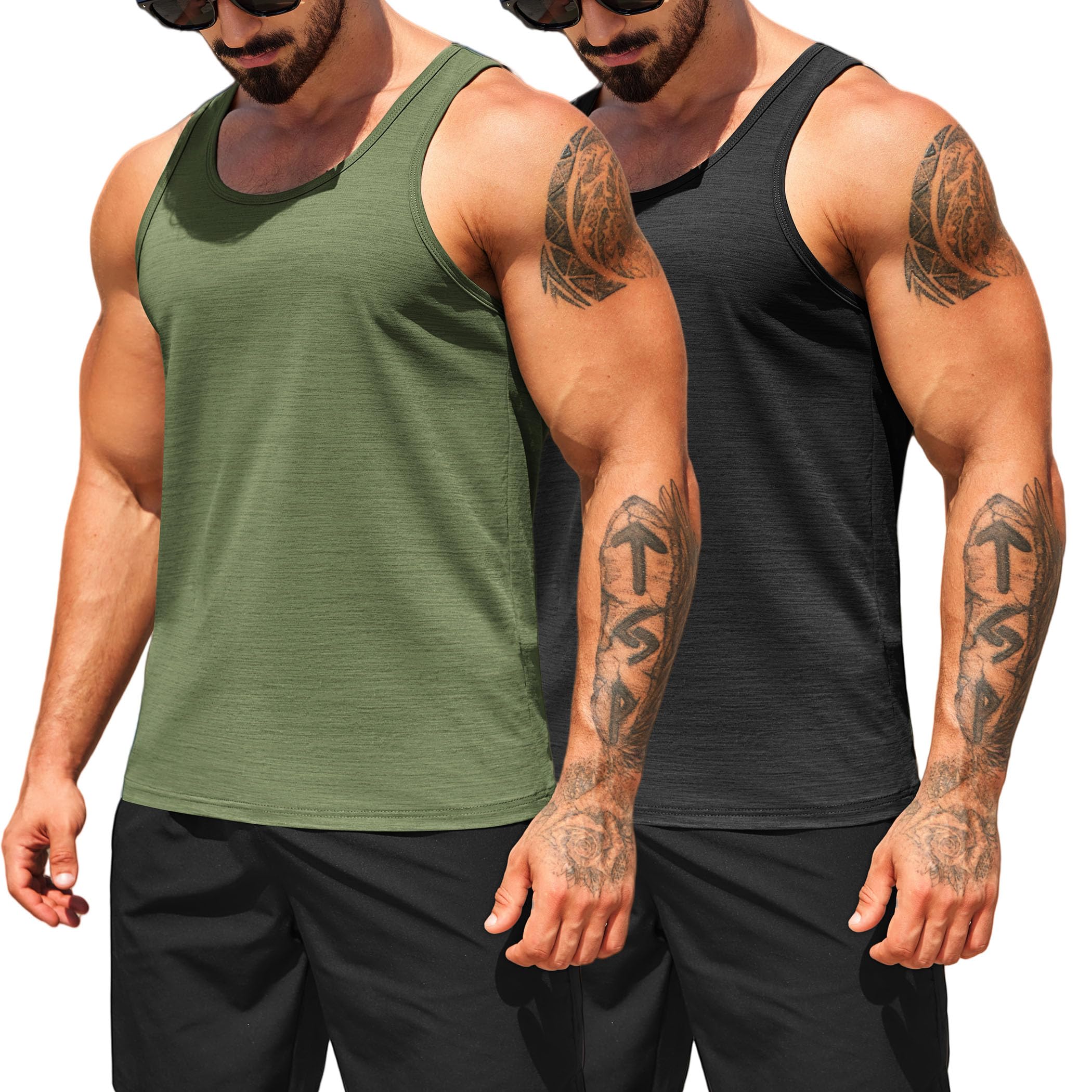Men's Workout Tank Tops Pack Dry Fit Sleeveless Running Shirts Gym Muscle Bodybuilding T Shirts