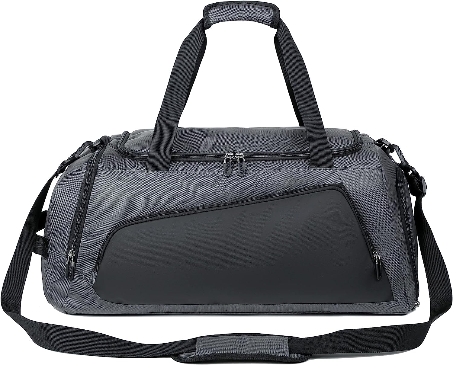 WVLIROD Gym Bag,Gym Duffle Bags For Men With Wet Pocket Shoes Travel bag Compartment, Water Resistant Overnight Weekender Duffel Bag Fitness Bag Handbag Grey