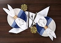 Vista 8 de Lightnpro - Juego de 6 servilletas de algodón con dobladillo blanco de 18 x 18 pulgadas, suaves y lavables, elegantes servilletas de mesa