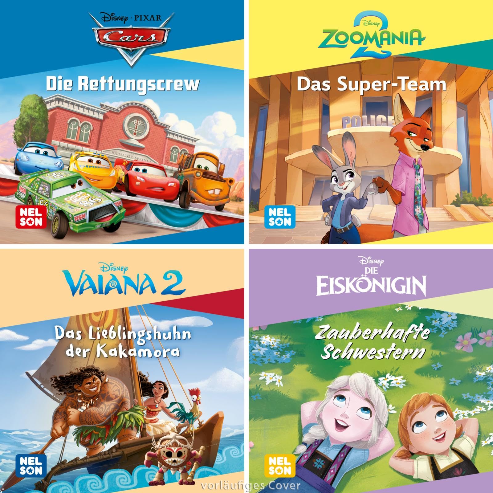 Maxi-Mini Box 62: Disney (4x5 Exemplare): Vier kleine Vorlesebücher ab 3 Jahren mit neuen Geschichten von Zoomania 2, Vaiana, der Eiskönigin und Cars (Nelson Maxi-Mini)