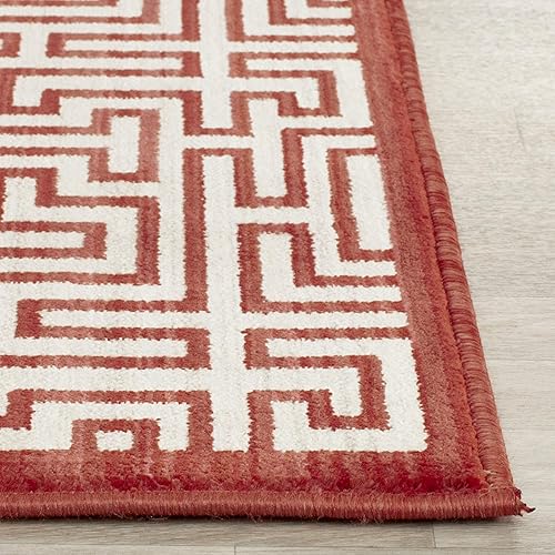 Miniatura 5 de SAFAVIEH Infinity Collection INF587P - Alfombra de área de 9 x 12 pies, amarilla y roja, no desprende pelusa y de fácil cuidado, ideal para zonas de