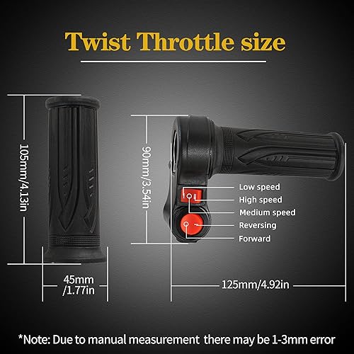 Miniatura 10 de Mango de acelerador giratorio de aleación de aluminio con mango de acelerador para bicicleta eléctrica, scooter de parte modificada