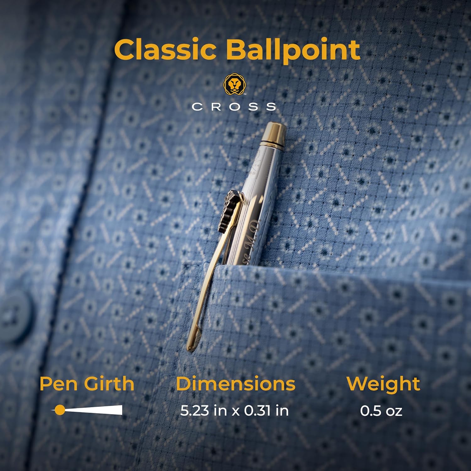 Engraved Medical Gift | Personalized Cross Classic Century Medalist Ballpoint Pen With Caduceus Emblem And Engraved Name. Gift for Doctors and Nurses.