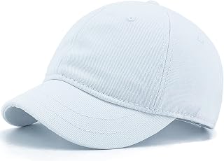 Rayna Fashion Short Brim Baseball Caps for Men Running Umpire Short Bill Ball Hats for Women Outdoor Sports White