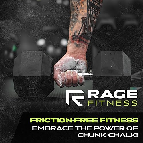 Miniatura 9 de Rage Fitness Gym Chalk  Magnesium Carbonate Athletic Chalk for Excellent Grip - Gym Workout Grip Chalk for Weightlifting & Gymnastics.