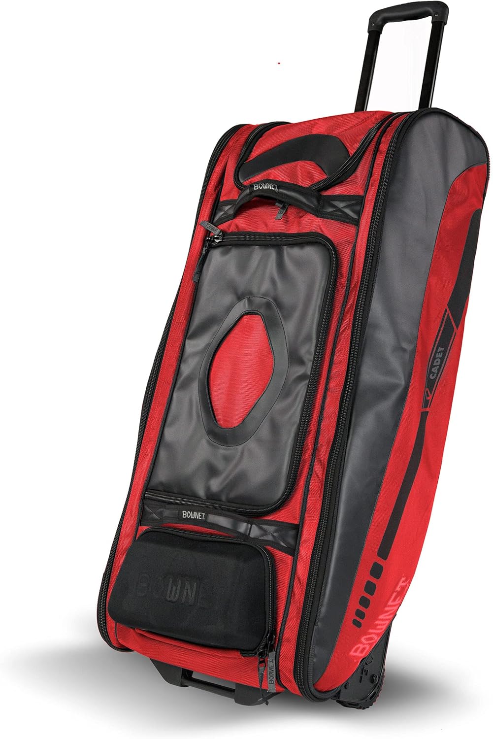 Bownet Cadet and Catcher Bag with Wheels and 14 Different Pockets- Softball & Baseball Catchers Bag - Youth Players & Coaches Equipment Gear Bag (Red) - 41x17x10.5 : Sports & Outdoors