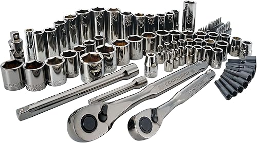 CRAFTSMAN Juego de herramientas mecánicas, accionamiento de 14" y 38", SAEmétrica, 81 piezas (CMMT82335L)