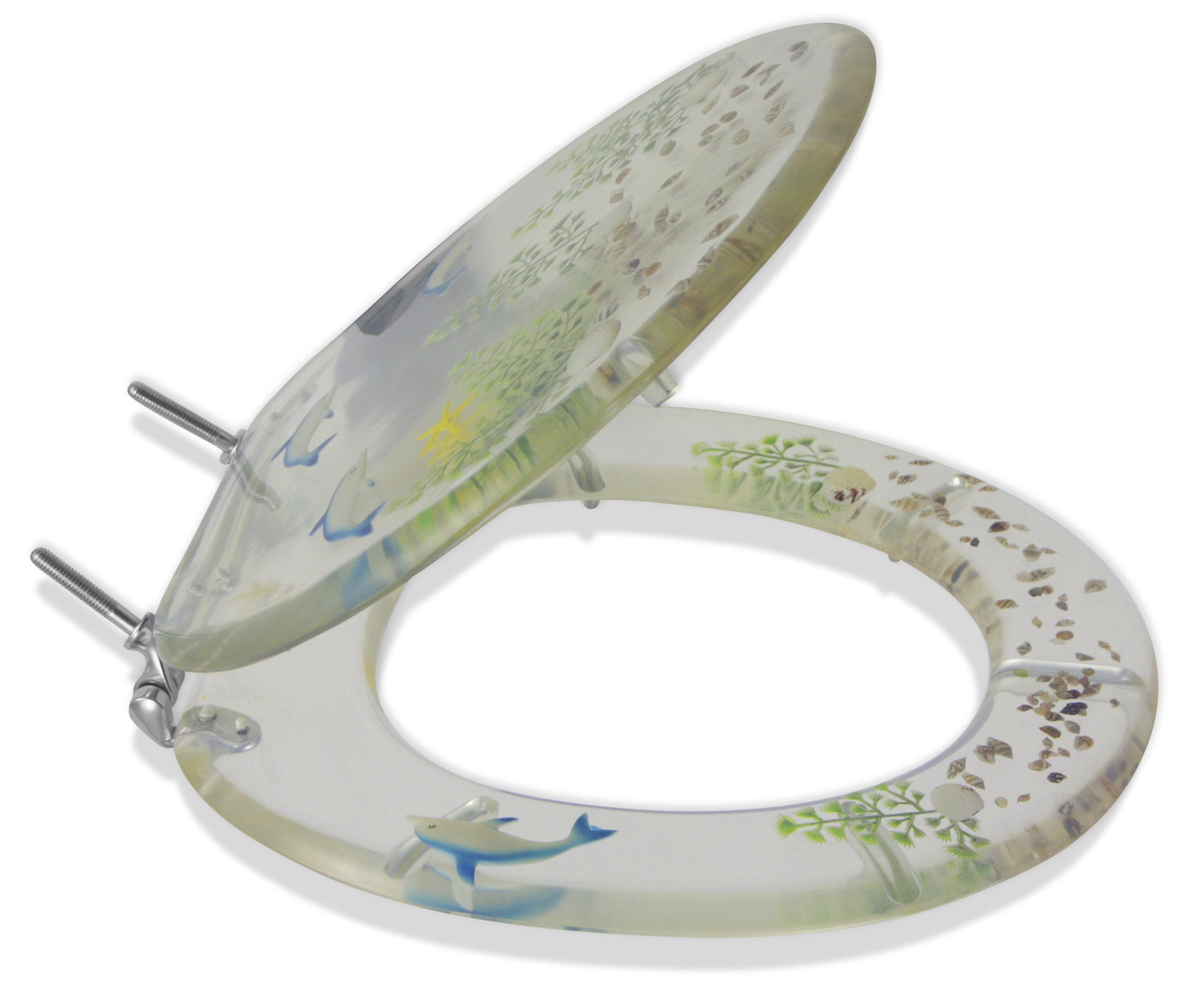 LDR 050 1230CLDLP Round Clear Acrylic Toilet Seat with Life Like