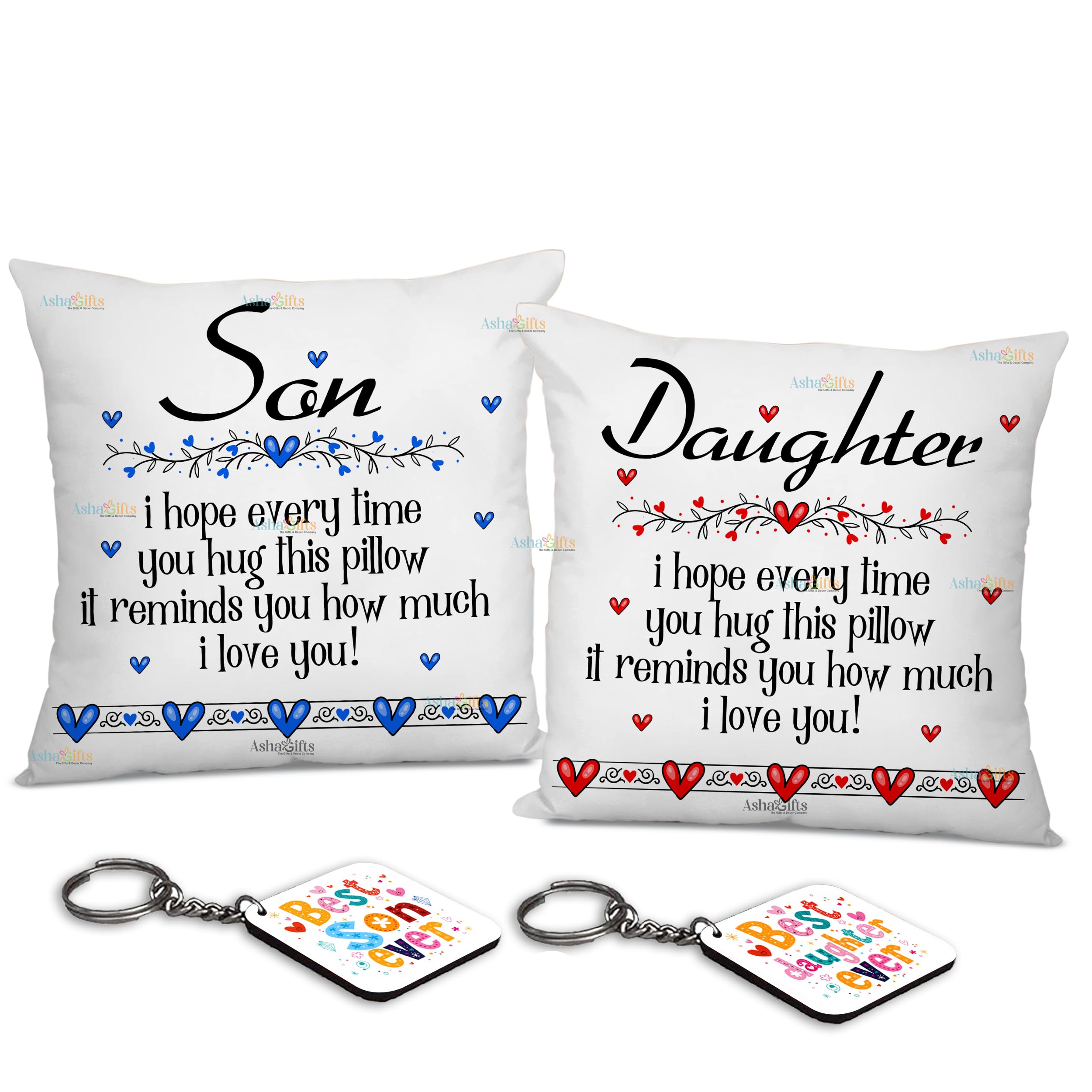 Gifts for Daughter & Son Birthday Special for Daughter & Son Printed Cushion with Filler with Keychian Girls/Boys Pillow Birthday AT-6-image-9