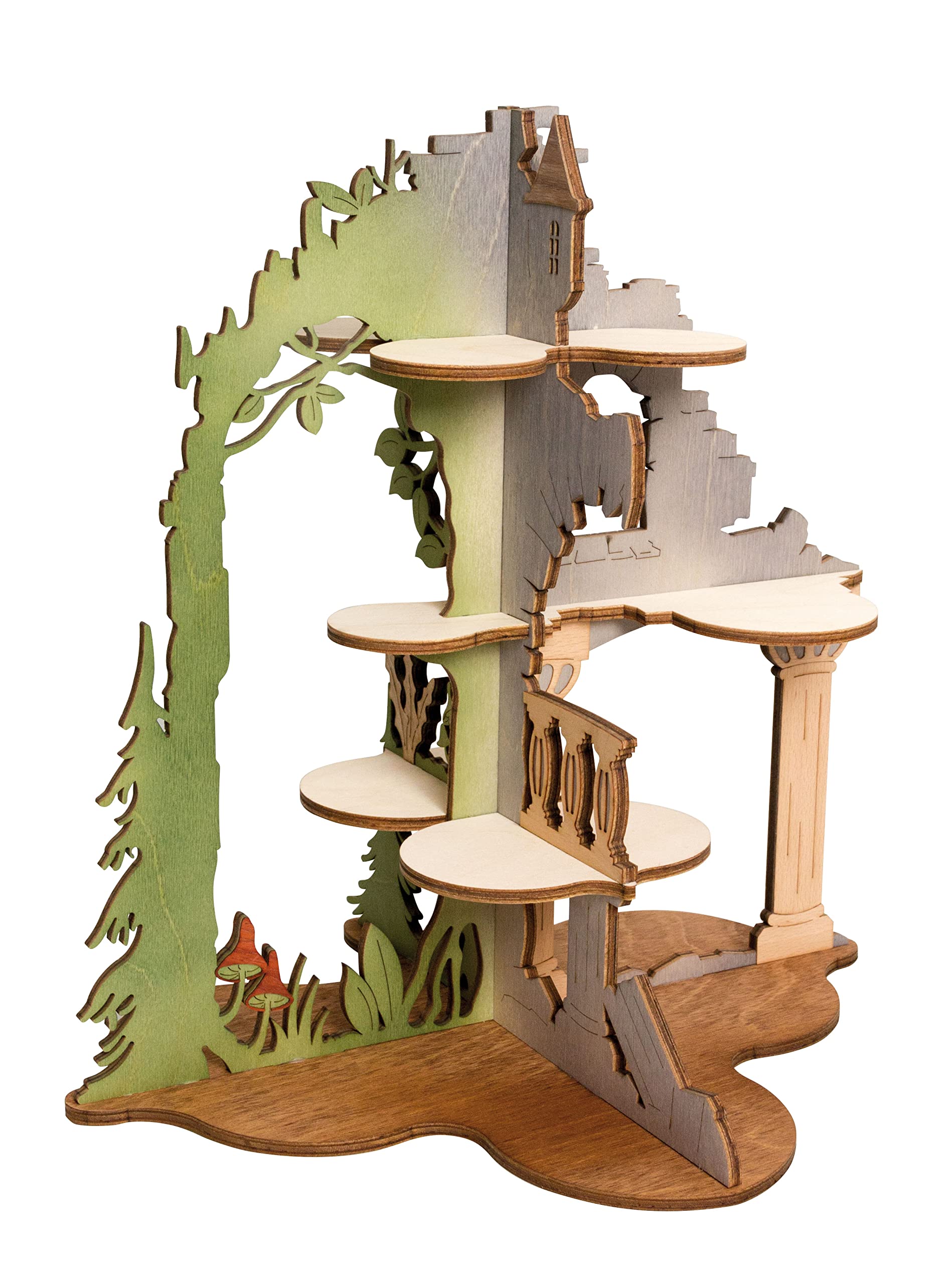 Kuhnert - Eulensitz - Burgruine zum Aufstellen - Sitzplatz für 11 Mini-Eulen - Höhe: 32 cm - Made in Germany