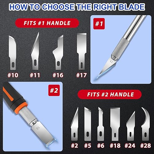 Miniatura 5 de DIYSELF 150 cuchillas de repuesto para cuchillos de pasatiempo, cuchillas de cuchillo Sharp Exacto #24, repuestos de cuchillas de cuchillo de hobby