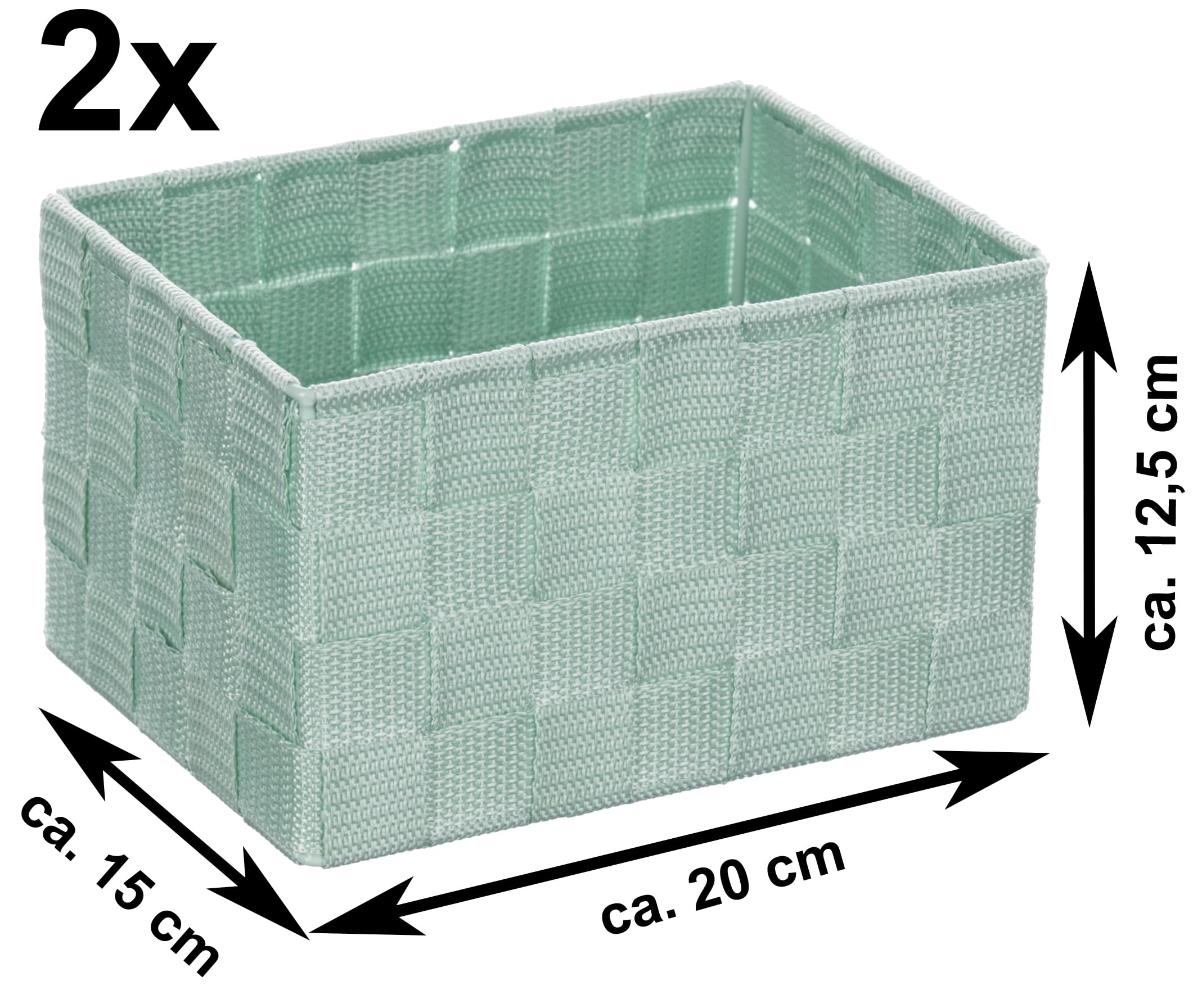 Brandsseller Aufbewahrungsbox 4er Set Groß Mint – Rattanoptik – Dekoboxen mit Metallrahmen – Korbset als Organizer für Bad, Küche, Wohnzimmer Baumarkt