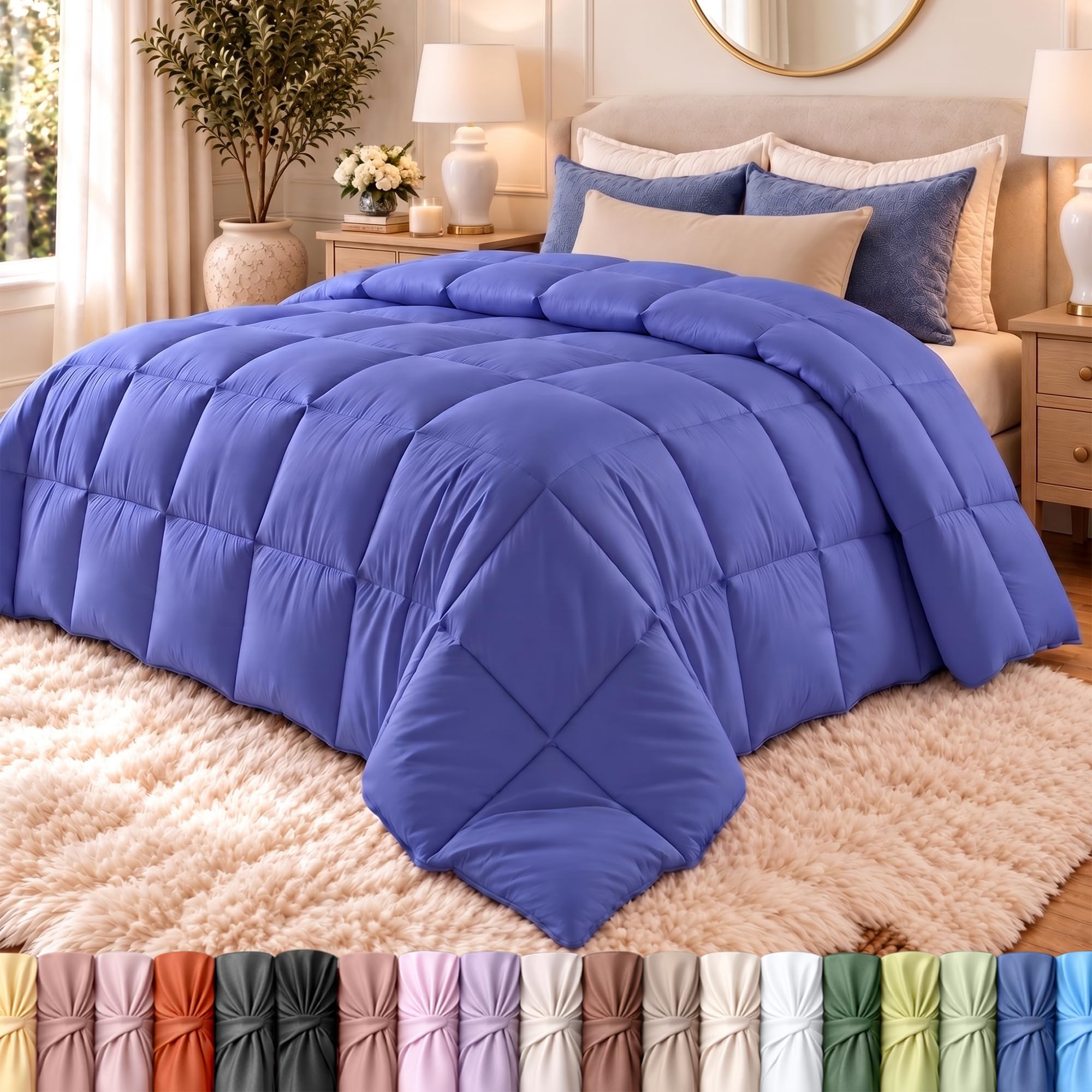 Utopia Bedding Duvet Insert, Comforters Queen Size 88 x 88 Inches, Slate Blue — image 1