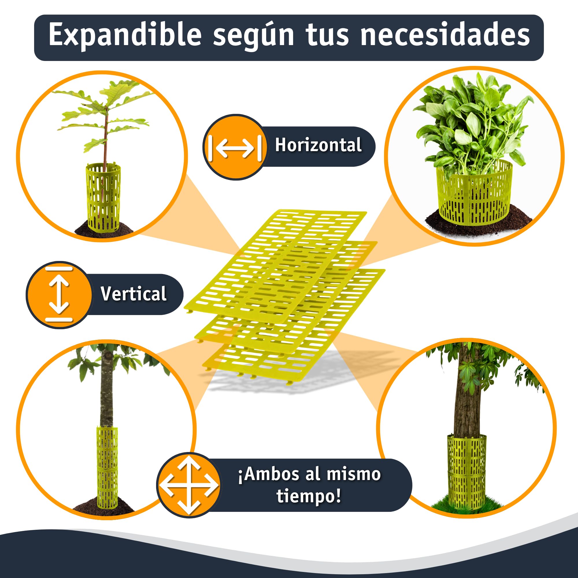 protección Extensible para Troncos de árboles - 12 Piezas (20 x 33cm) contra mordeduras de Animales Salvajes de Caza y segadoras robotizadas - Resistente a los Rayos UV