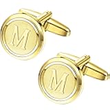 Initial Gold Cufflinks for Men Gold Cuff Links Personalized Copper CuffLinks Letter Cufflinks Gift for Groom Husband Father