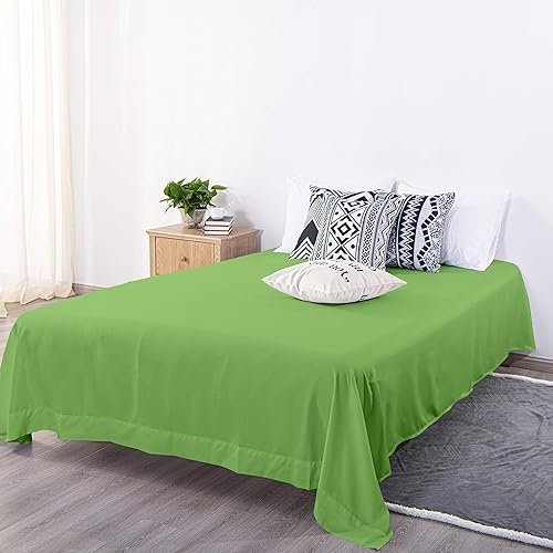 Vista 126 de BEDSUM Sábana encimera de microfibra tamaño individual, de lujo, 1800 hilos, resistente a las arrugas y a la decoloración, color blanco