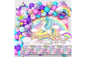 Unicorn Birthday Party Decorations for Girls - 119-Piece Complete Set with Unicorn...