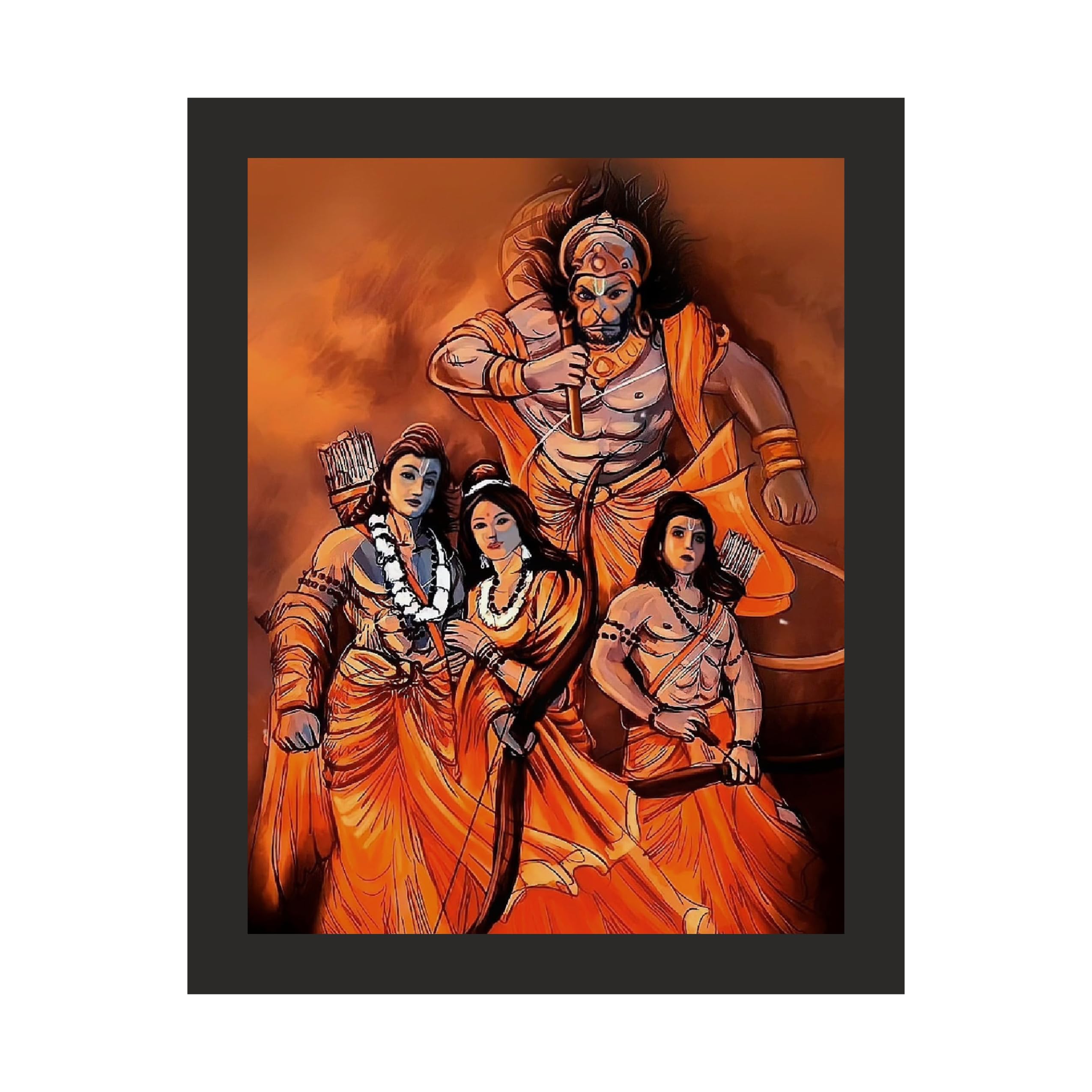 Lord Ram: The Divine Archer, 12x15 Inches
