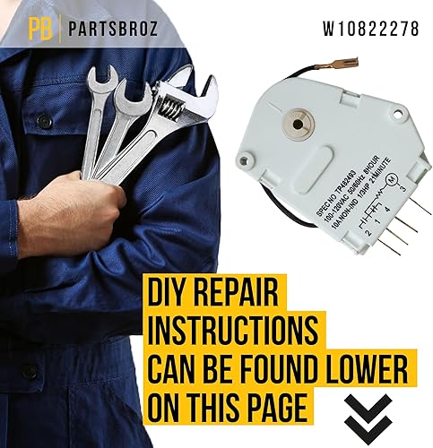 Miniatura 6 de W10822278 Temporizador de descongelación para refrigerador competible con Whirlpool AP5985208 PS11723171 congelador 106.71184101 ED22PEXHW02