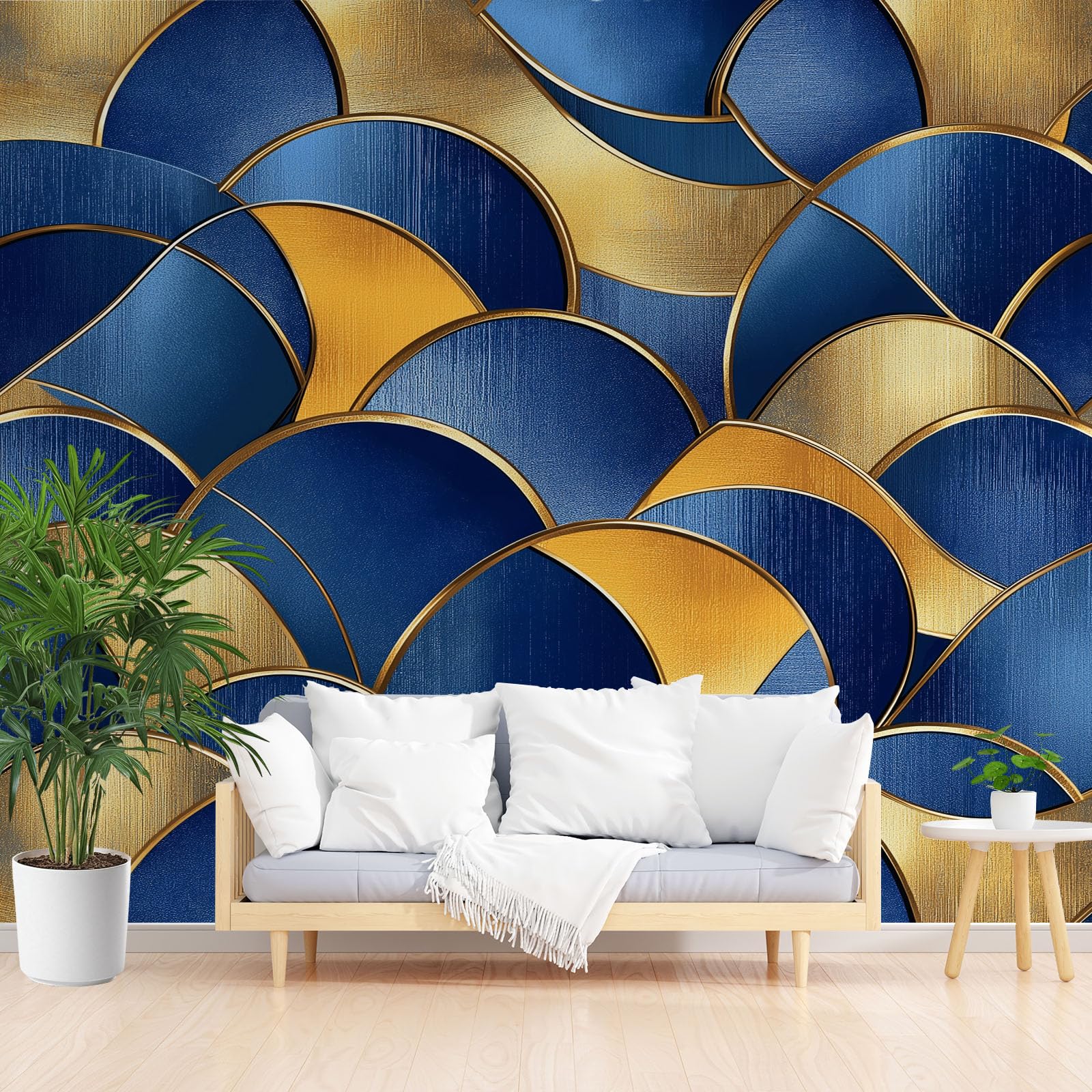 Papier peint panoramique 3D : masquez les imperfections du mur avec un motif abstrait luxueux